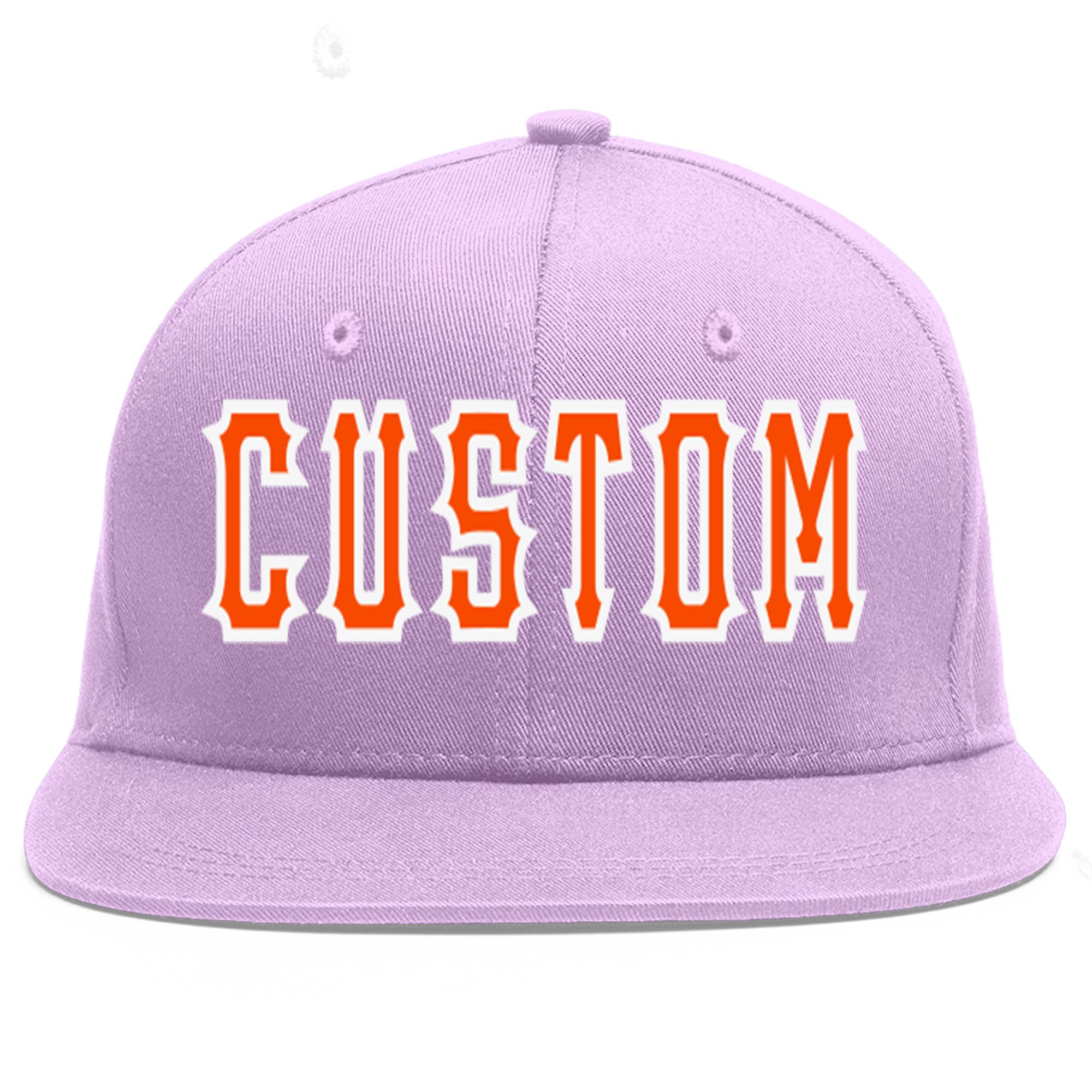 Casquette de baseball sport personnalisée violet clair orange-blanc