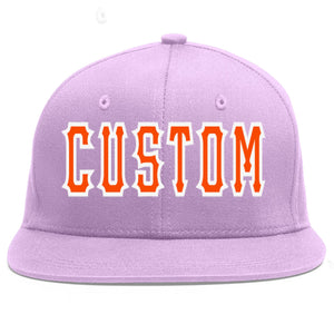 Casquette de baseball sport personnalisée violet clair orange-blanc