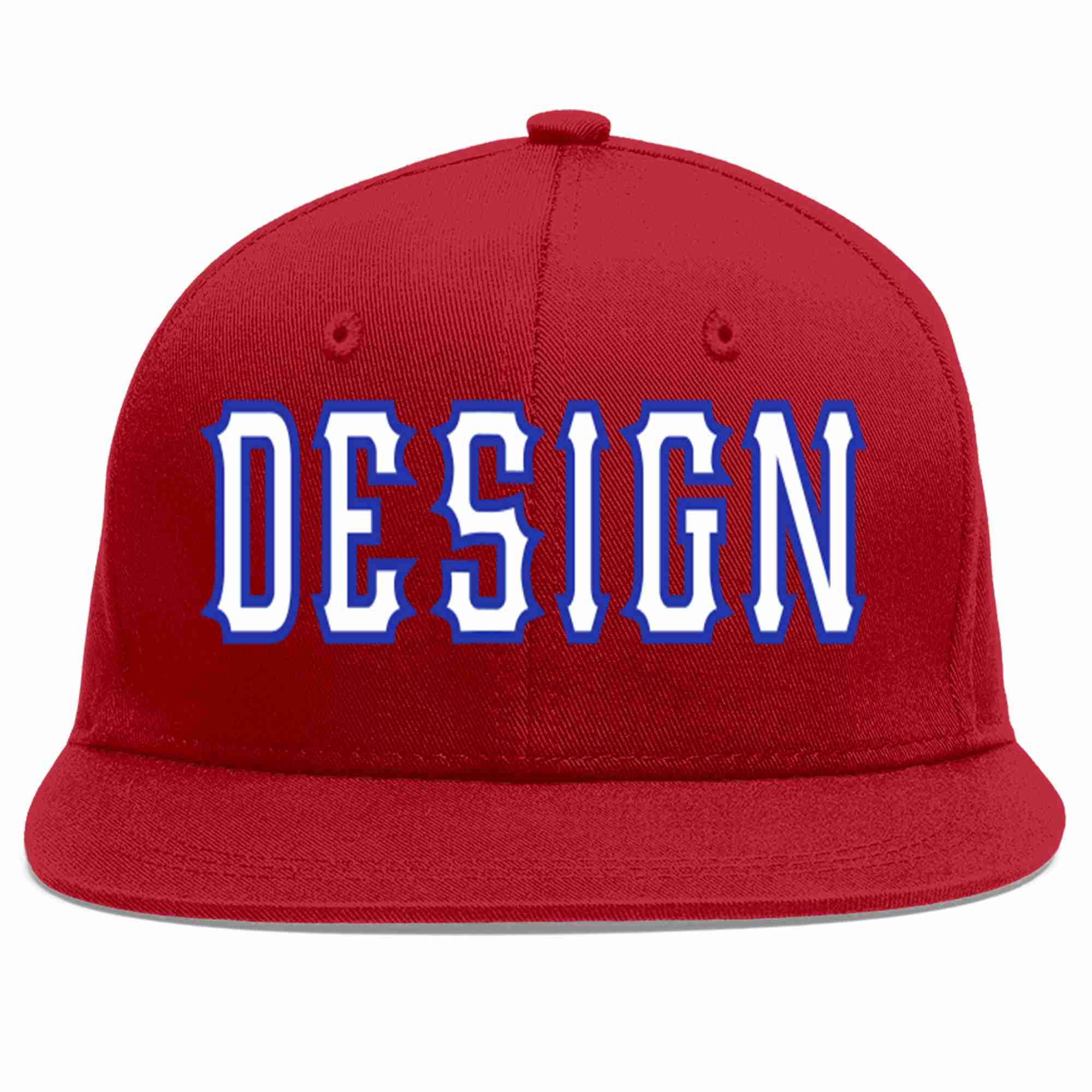 Custom Red White-Royal Flat Eaves Sport Baseball Cap Design for Men/Women/Youth