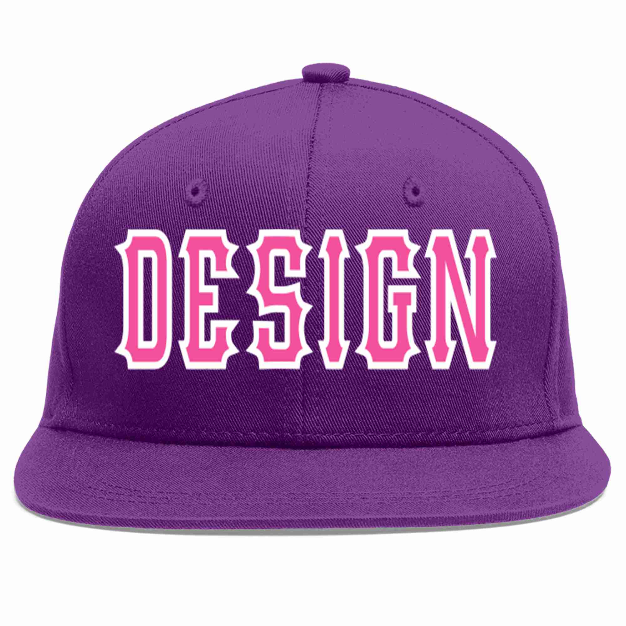 Custom Purple Pink-White Flat Eaves Sport Baseball Cap Design for Men/Women/Youth