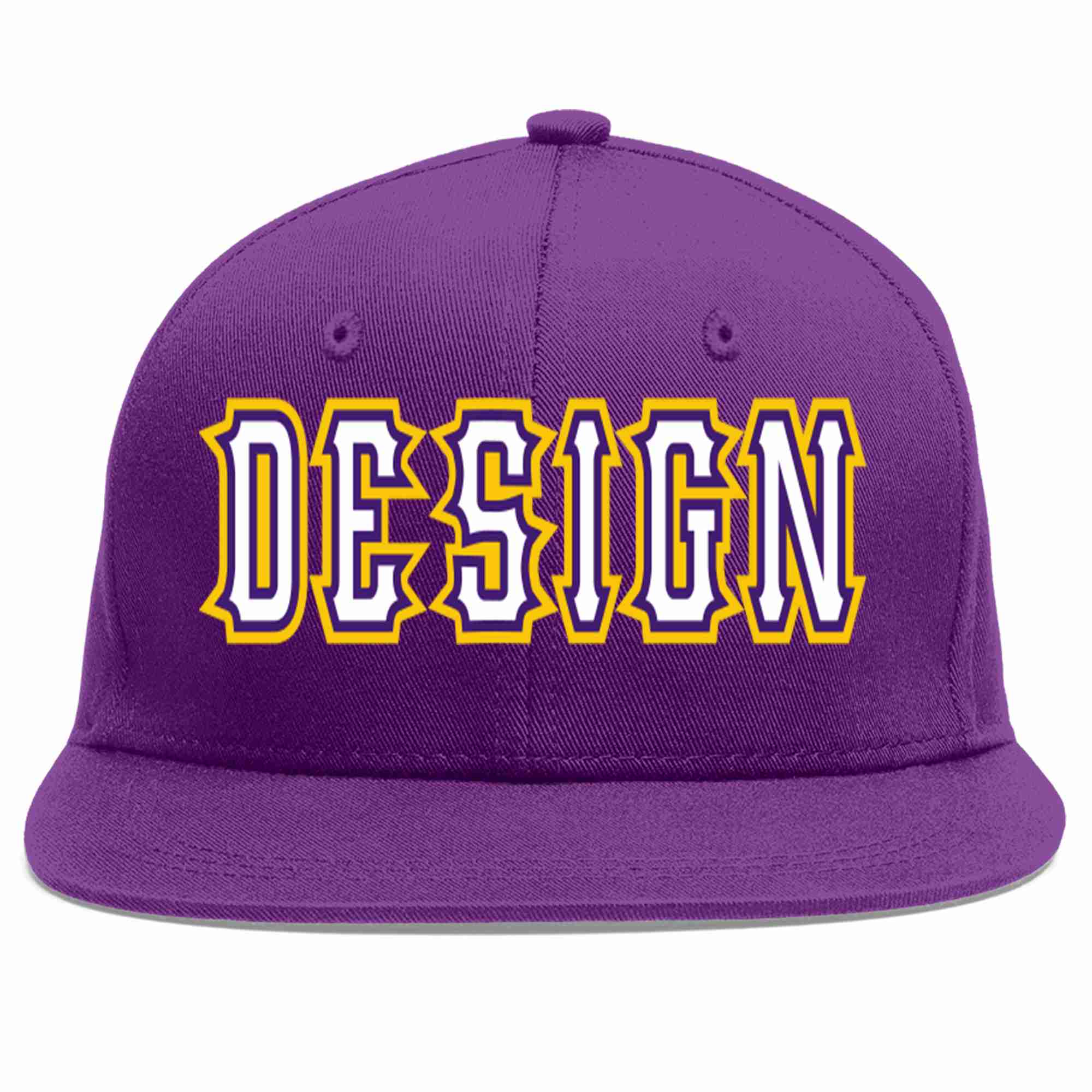 Custom Purple White-purple Flat Eaves Sport Baseball Cap Design for Men/Women/Youth