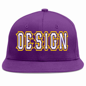 Custom Purple White-purple Flat Eaves Sport Baseball Cap Design for Men/Women/Youth