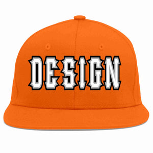 Custom Orange White-Gray Flat Eaves Sport Baseball Cap Design for Men/Women/Youth