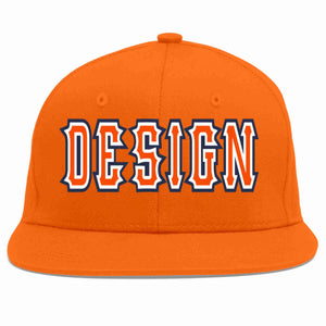 Custom Orange Orange-White Flat Eaves Sport Baseball Cap Design for Men/Women/Youth