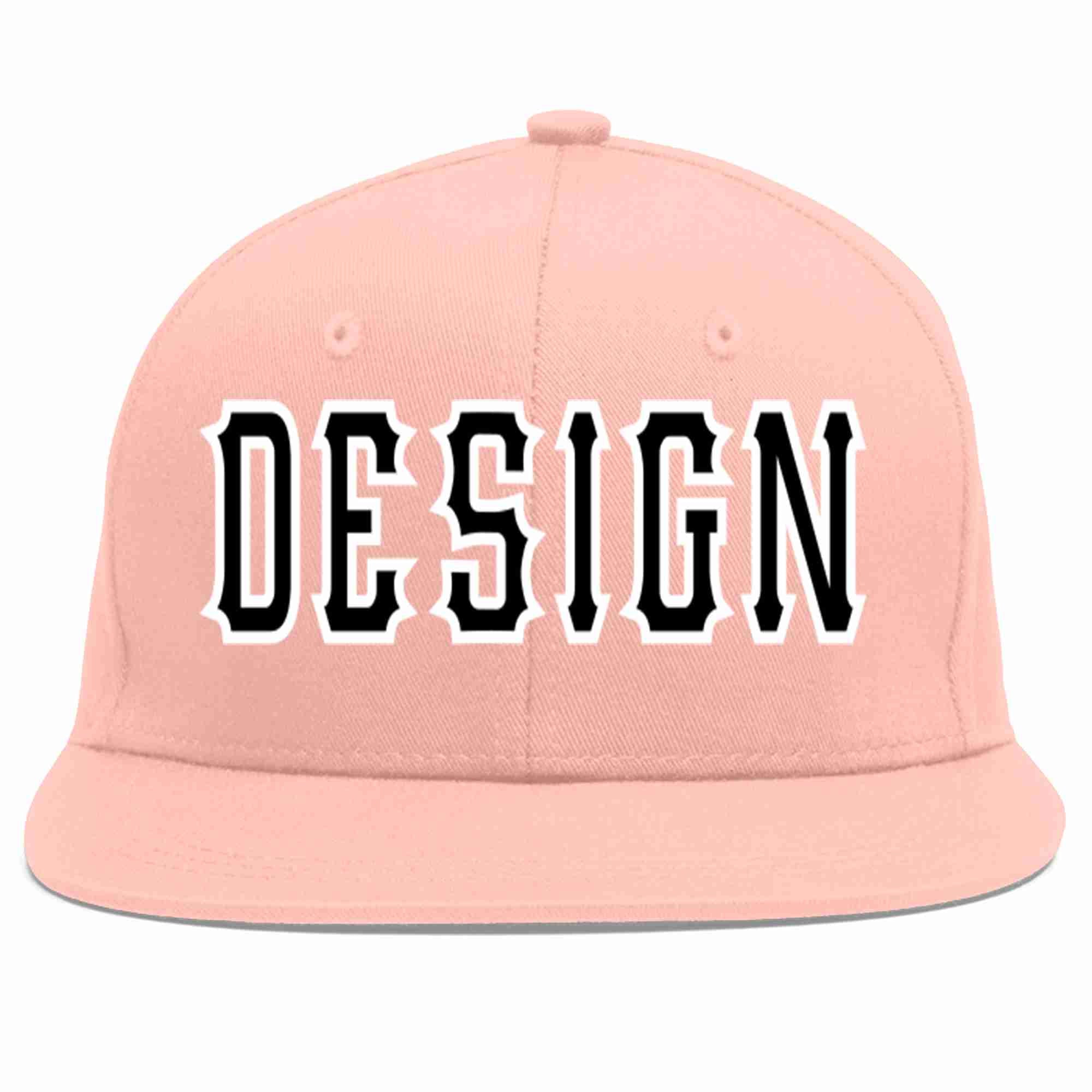 Custom Pink Black-White Flat Eaves Sport Baseball Cap Design for Men/Women/Youth