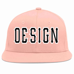 Conception personnalisée de casquette de baseball de sport à avant-toit plat rose noir-blanc pour hommes/femmes/jeunes