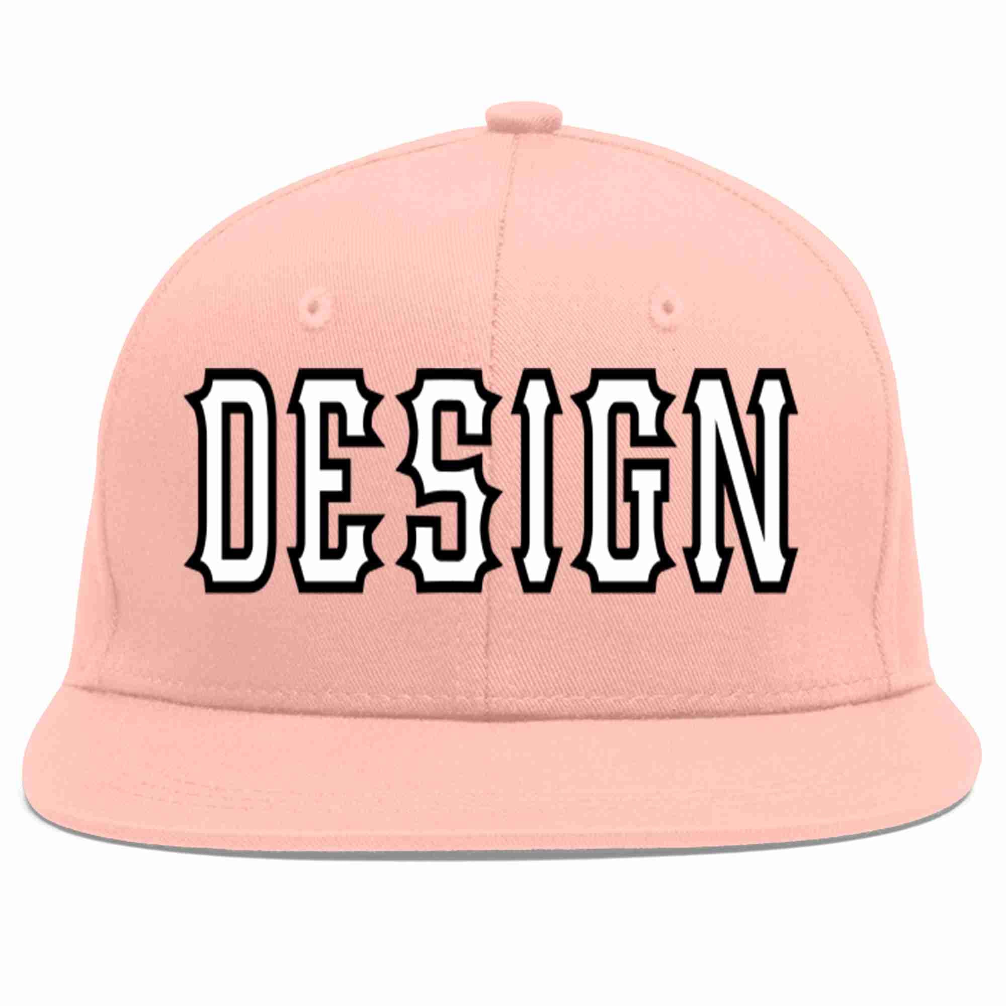 Custom Pink White-Black Flat Eaves Sport Baseball Cap Design for Men/Women/Youth