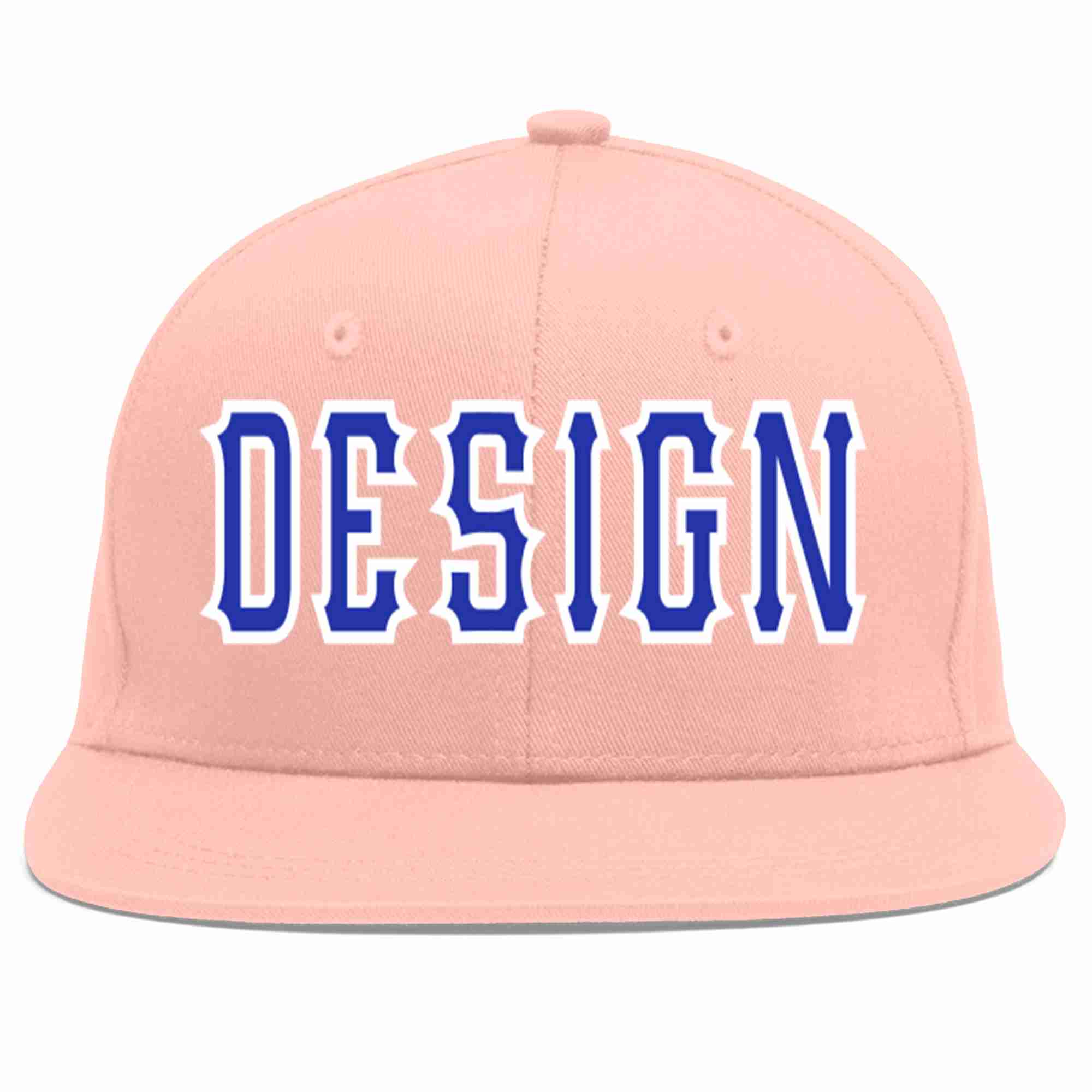 Custom Pink Royal-White Flat Eaves Sport Baseball Cap Design for Men/Women/Youth