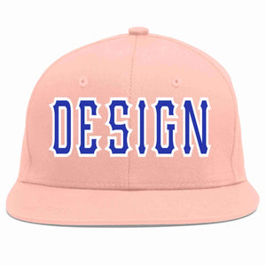 Conception personnalisée de casquette de baseball de sport à avant-toit plat rose royal-blanc pour hommes/femmes/jeunes