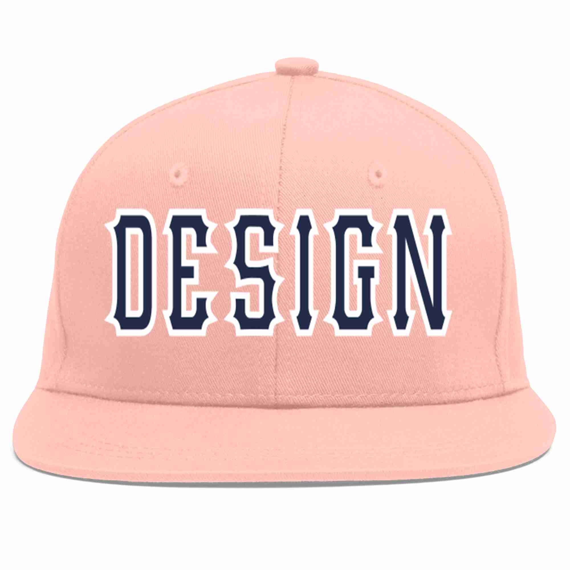 Conception personnalisée de casquette de baseball de sport à avant-toit plat rose marine-blanc pour hommes/femmes/jeunes