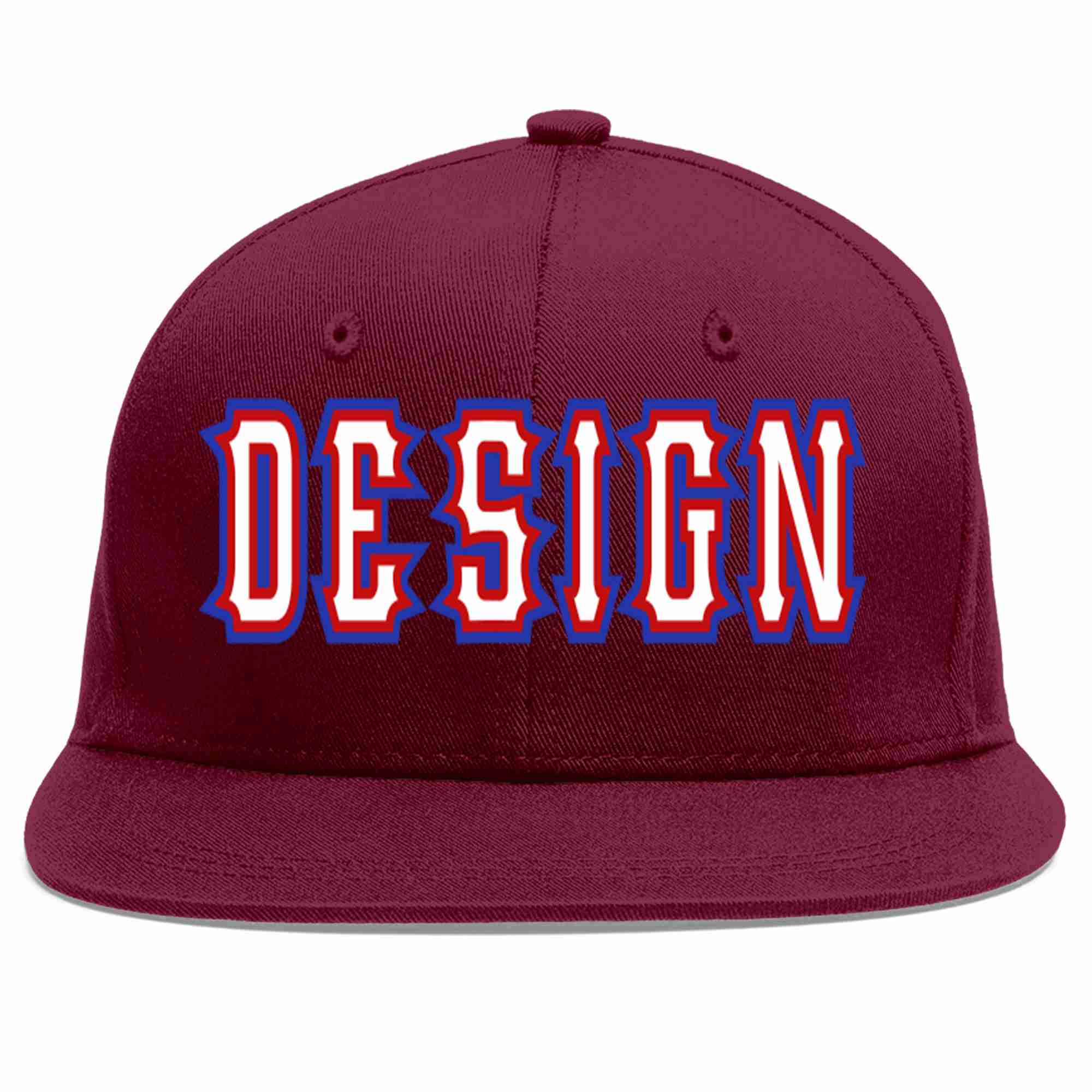 Custom Crimson White-Red Flat Eaves Sport Baseball Cap Design for Men/Women/Youth