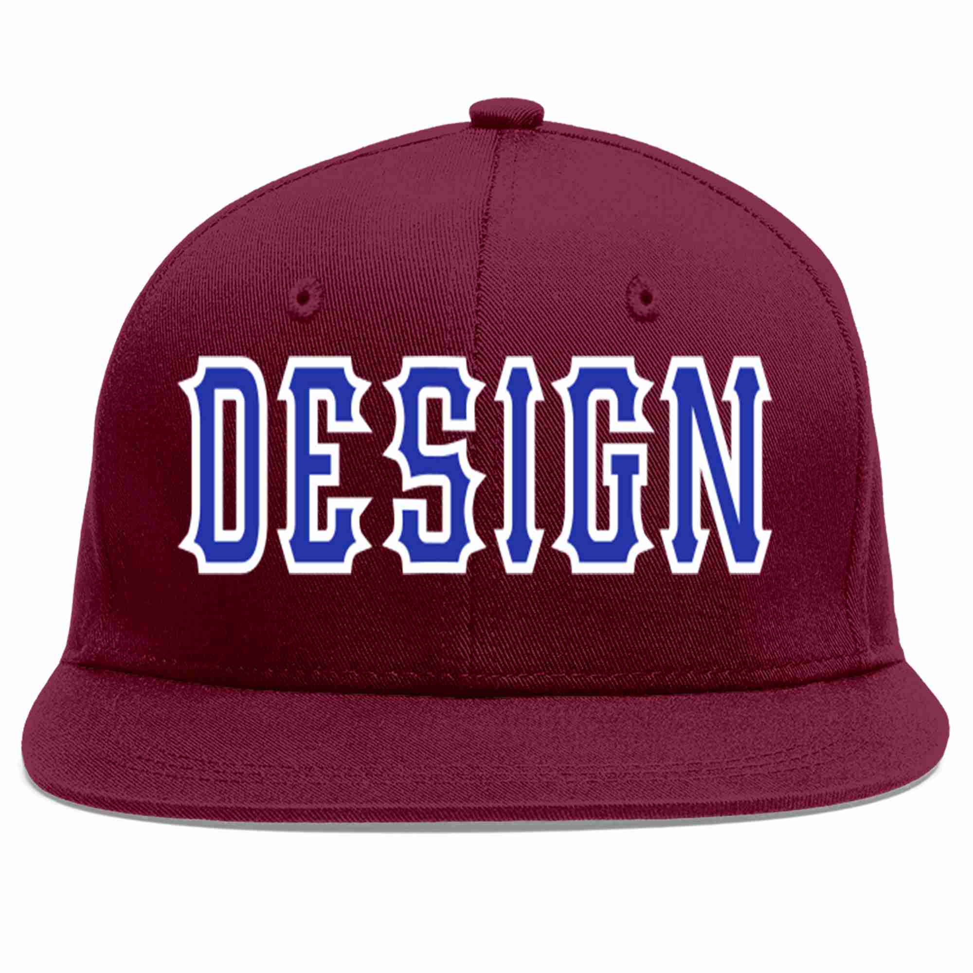 Custom Crimson Royal-White Flat Eaves Sport Baseball Cap Design for Men/Women/Youth