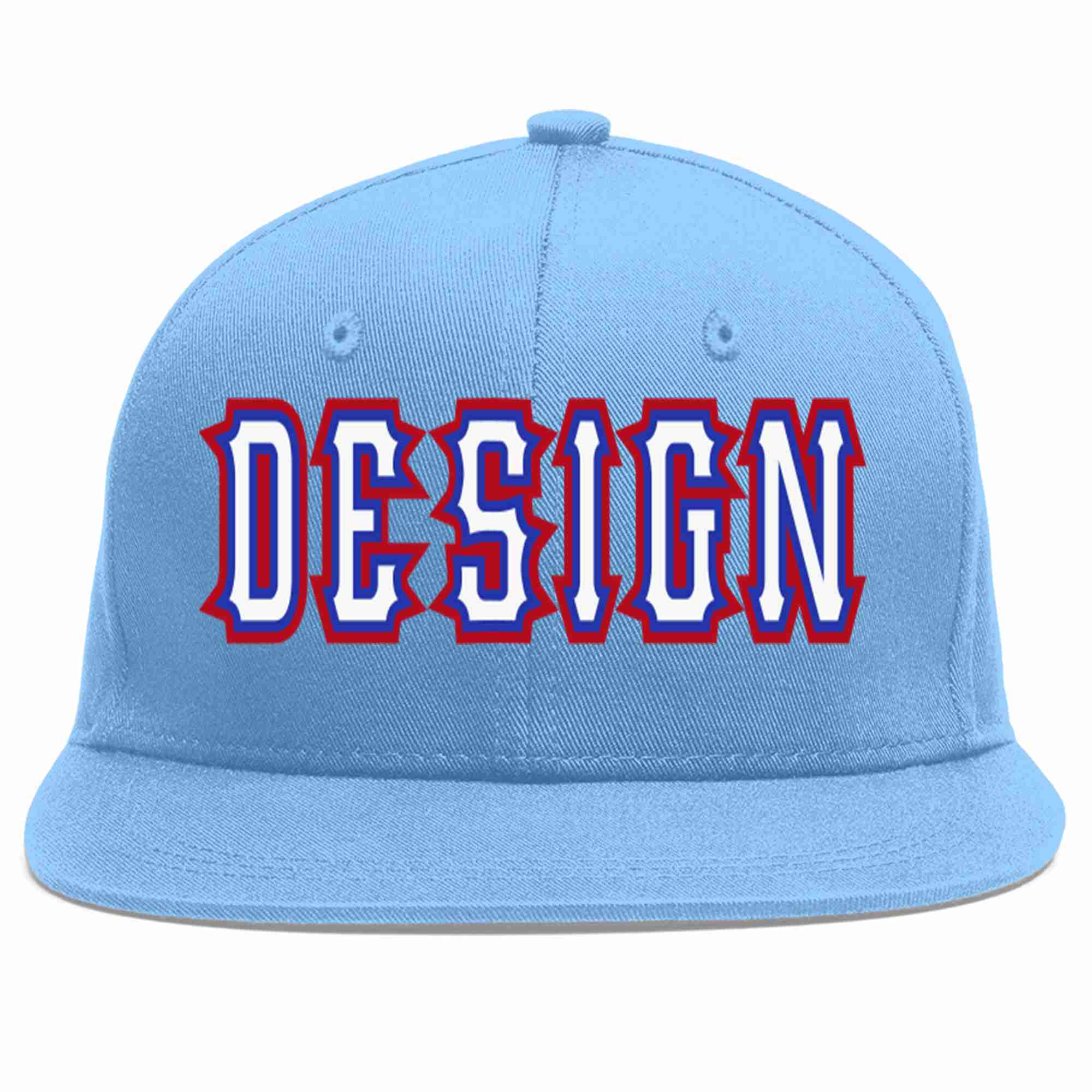 Casquette de baseball de sport personnalisée bleu clair blanc-royal, conception pour hommes/femmes/jeunes