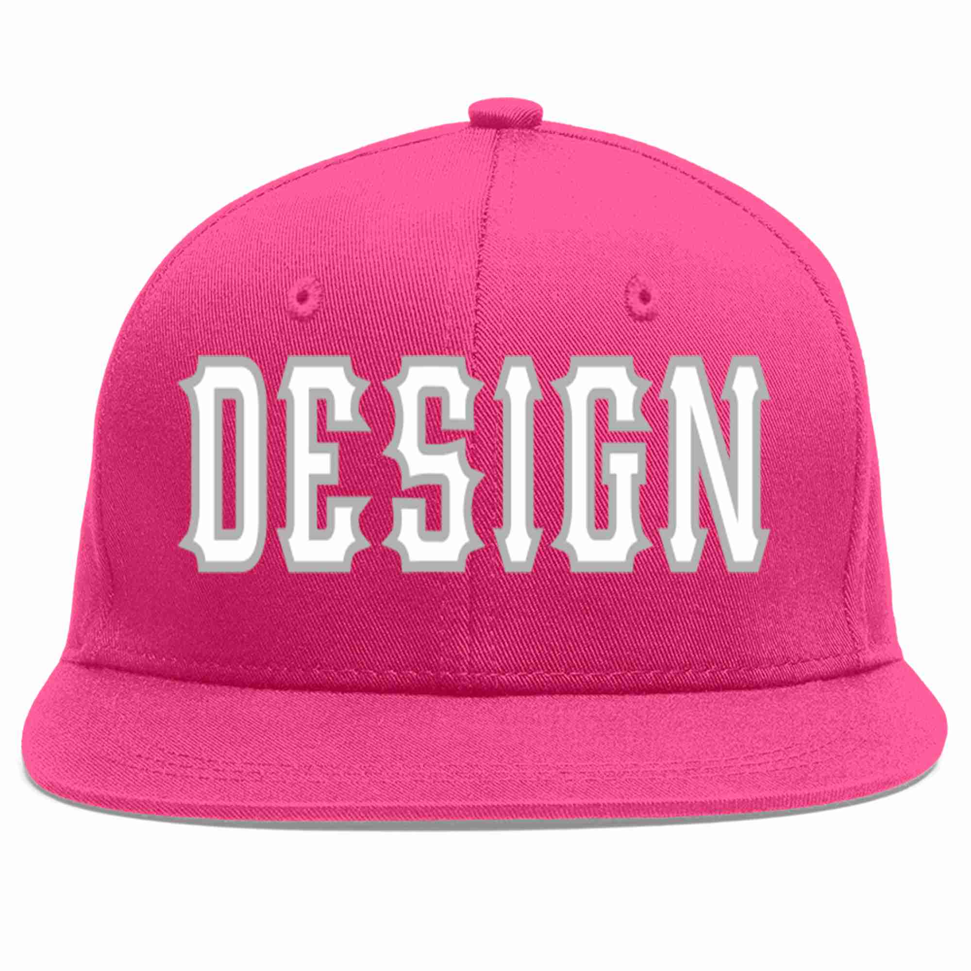 Custom Rose Red White-Gray Flat Eaves Sport Baseball Cap Design for Men/Women/Youth