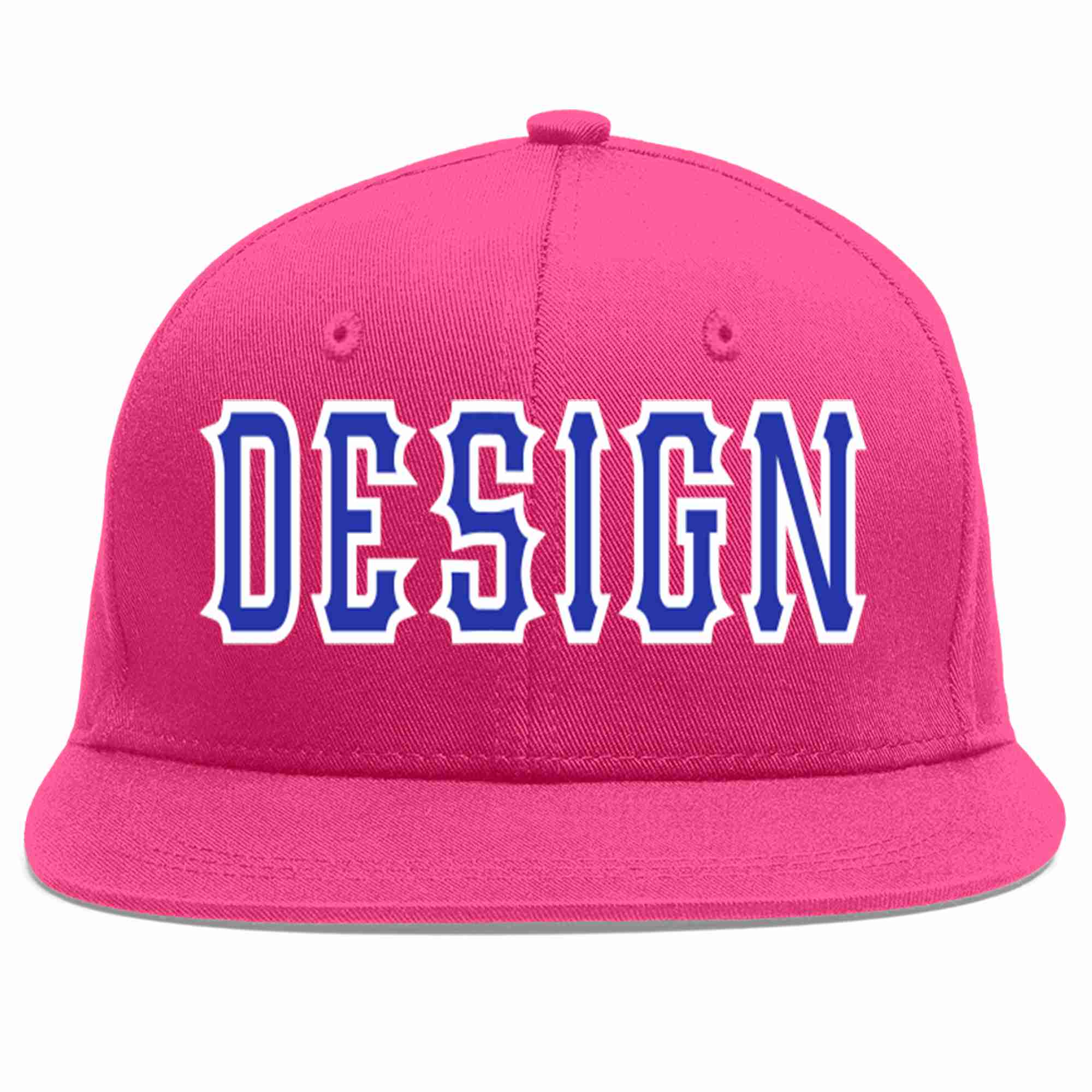 Conception personnalisée de casquette de baseball de sport à avant-toit plat rose rouge royal-blanc pour hommes/femmes/jeunes