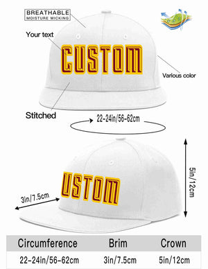 Custom White Crimson-Gold Casual Sport Baseball Cap