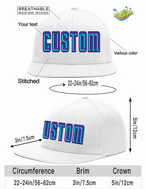 Custom White Light Blue-purple Casual Sport Baseball Cap