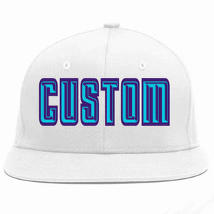 Custom White Light Blue-purple Casual Sport Baseball Cap