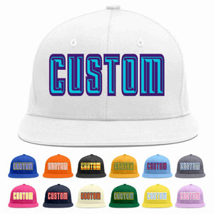 Custom White Light Blue-purple Casual Sport Baseball Cap