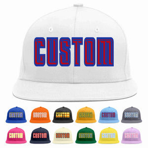 Custom White Red-Royal Casual Sport Baseball Cap