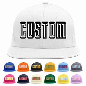 Custom White White-Black Casual Sport Baseball Cap