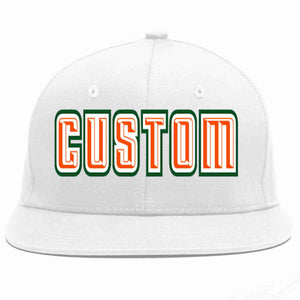 Custom White Orange-White Casual Sport Baseball Cap