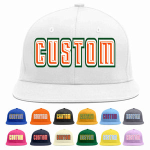 Custom White Orange-White Casual Sport Baseball Cap