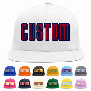 Custom White Red-Navy Casual Sport Baseball Cap