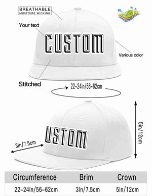 Custom White Black-White Casual Sport Baseball Cap