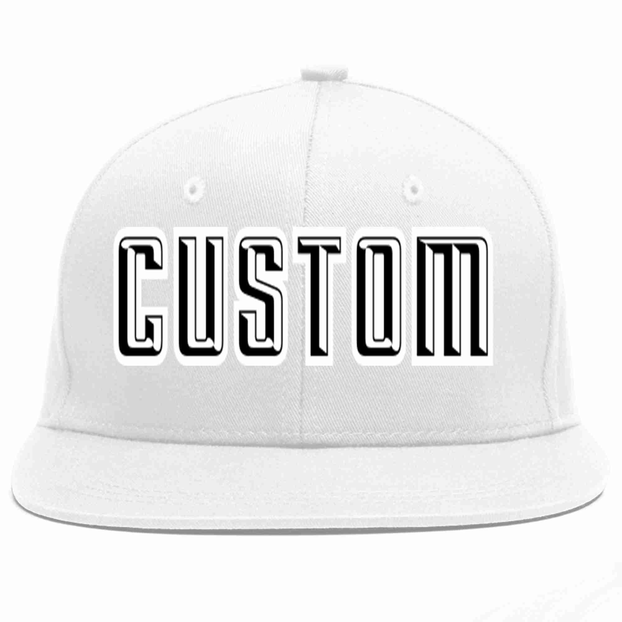 Casquette de baseball sport décontractée blanc noir-blanc personnalisée