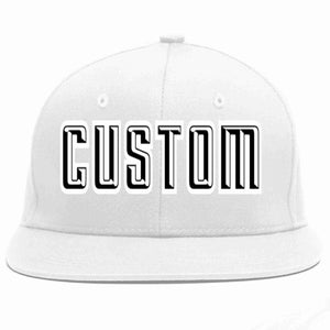 Custom White Black-White Casual Sport Baseball Cap