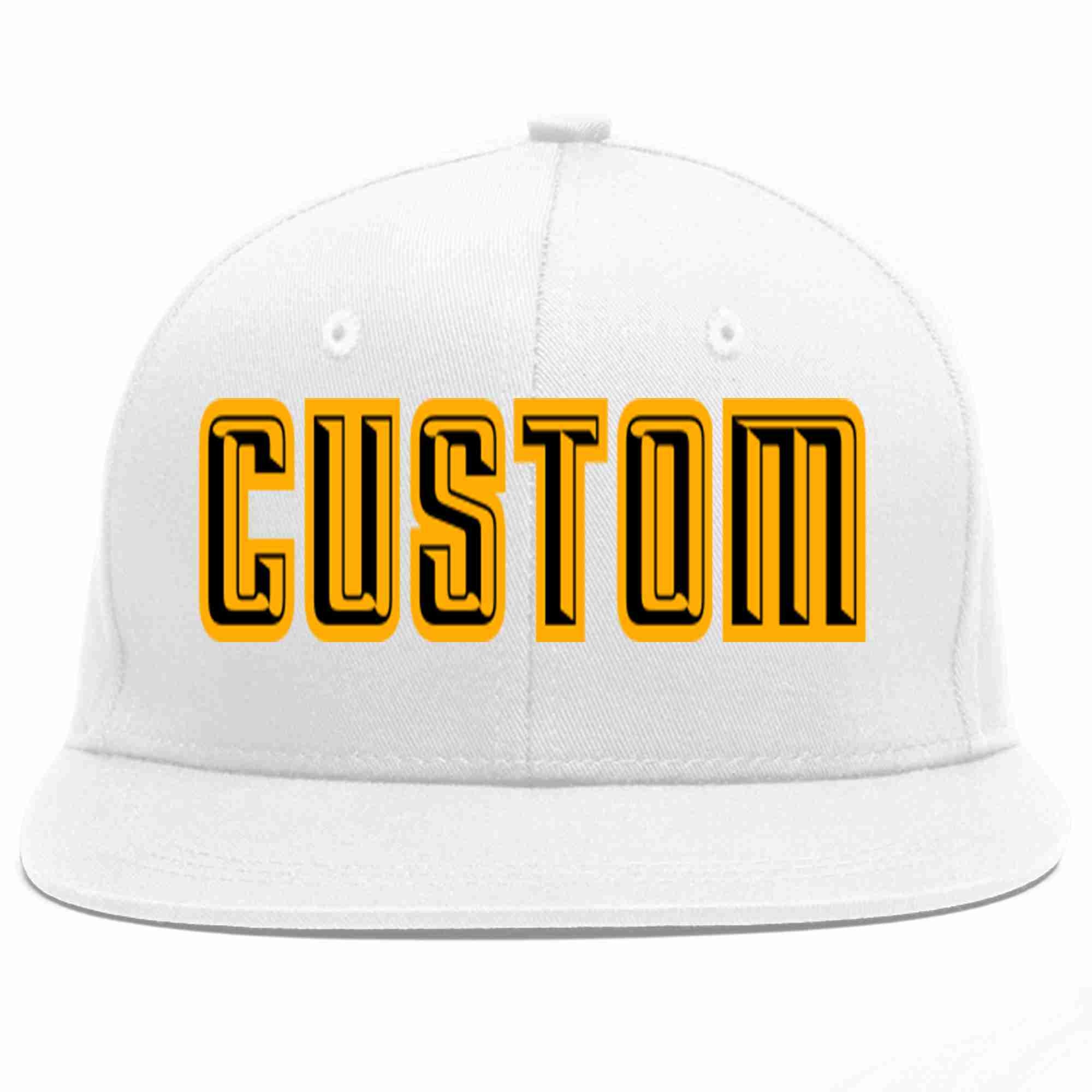 Casquette de baseball sport décontractée blanche, noire et jaune, personnalisée