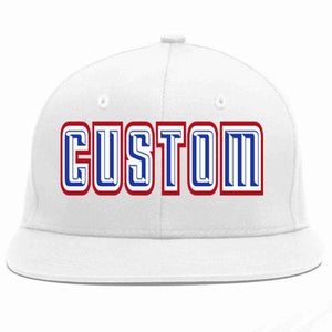 Custom White Royal-White Casual Sport Baseball Cap