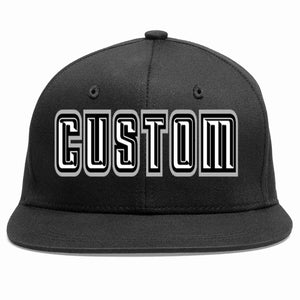 Custom Black White-Black Casual Sport Baseball Cap