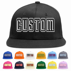 Custom Black White-Black Casual Sport Baseball Cap