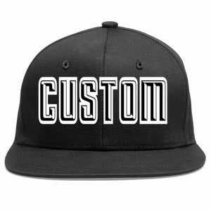 Custom Black Black-White Casual Sport Baseball Cap