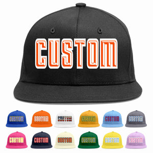 Casquette de baseball sport décontractée personnalisée noir orange-blanc