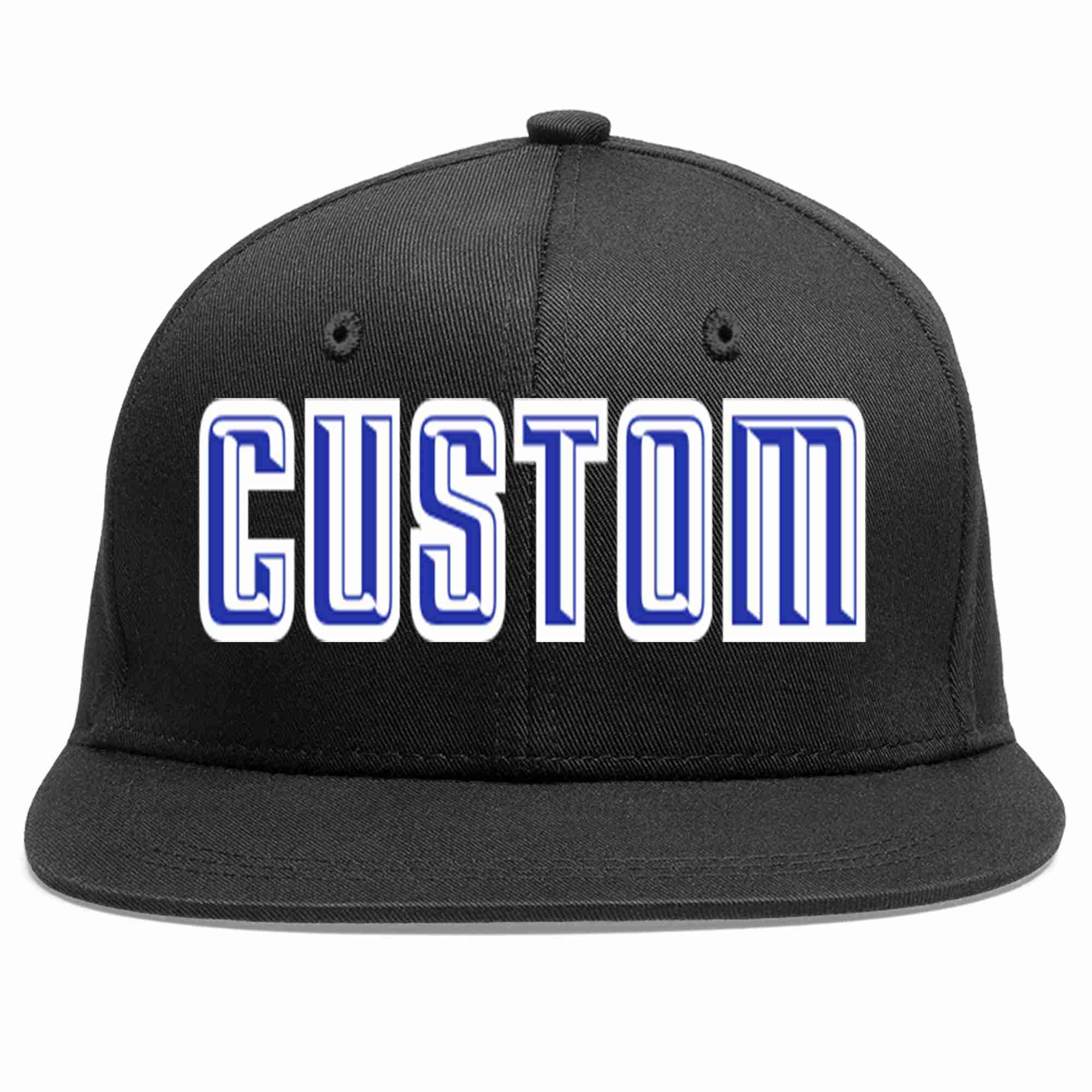 Custom Black Royal-White Casual Sport Baseball Cap