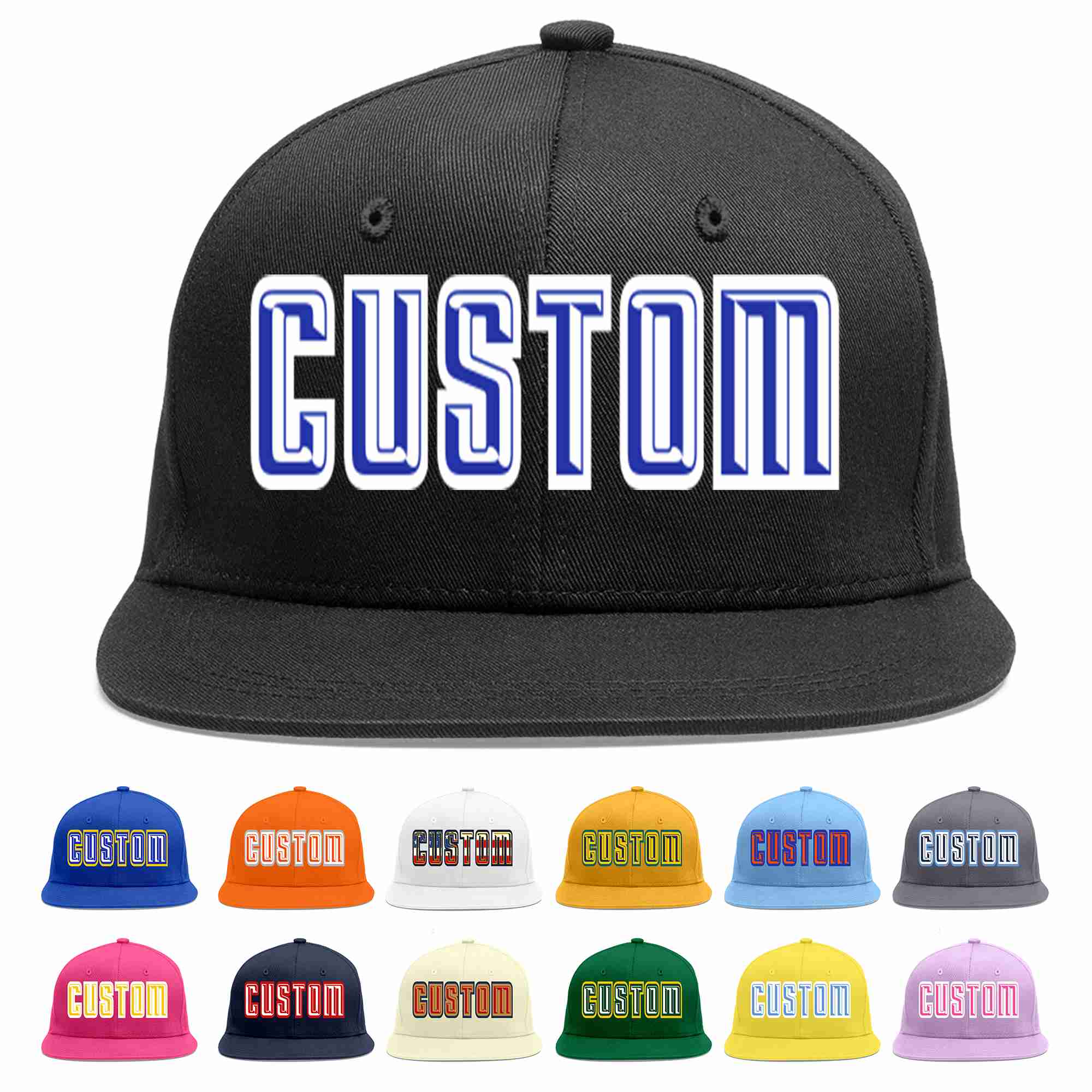 Custom Black Royal-White Casual Sport Baseball Cap