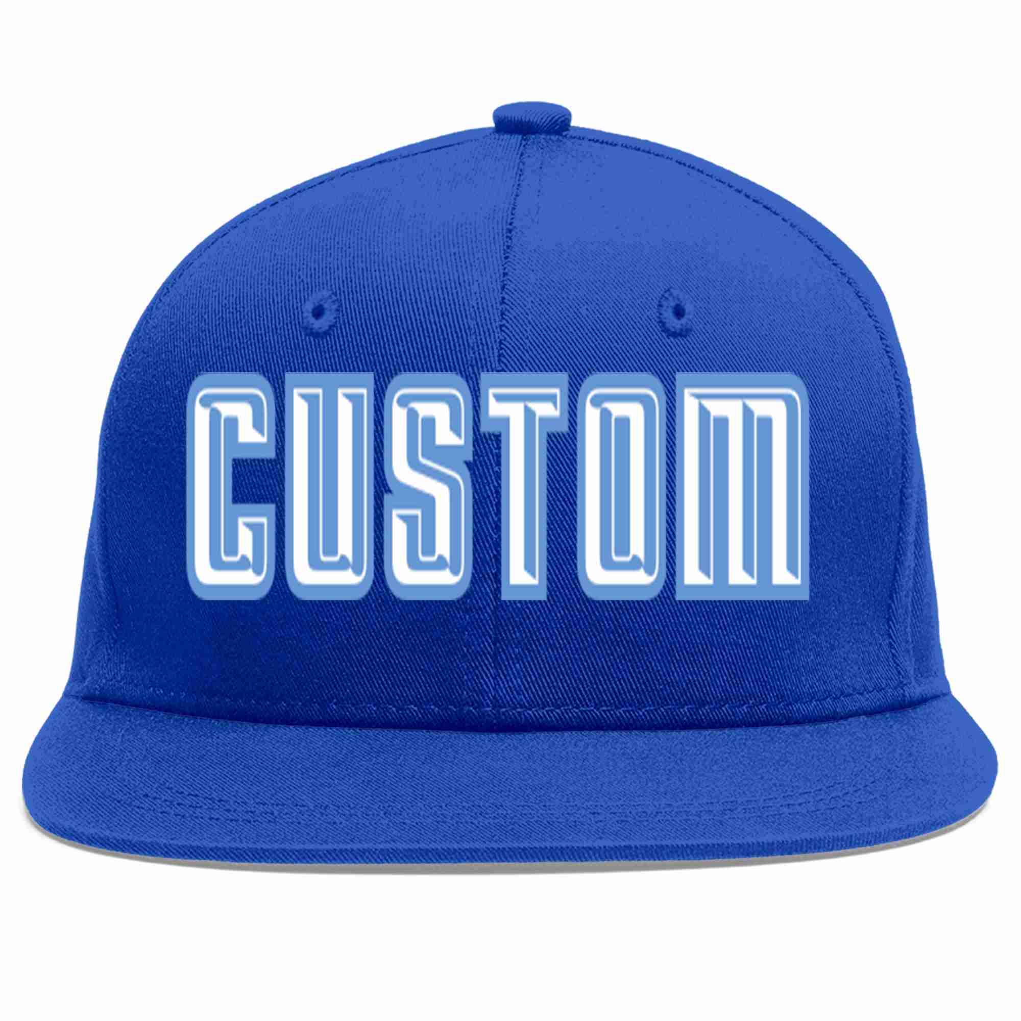 Custom Royal White-Light Blue Casual Sport Baseball Cap