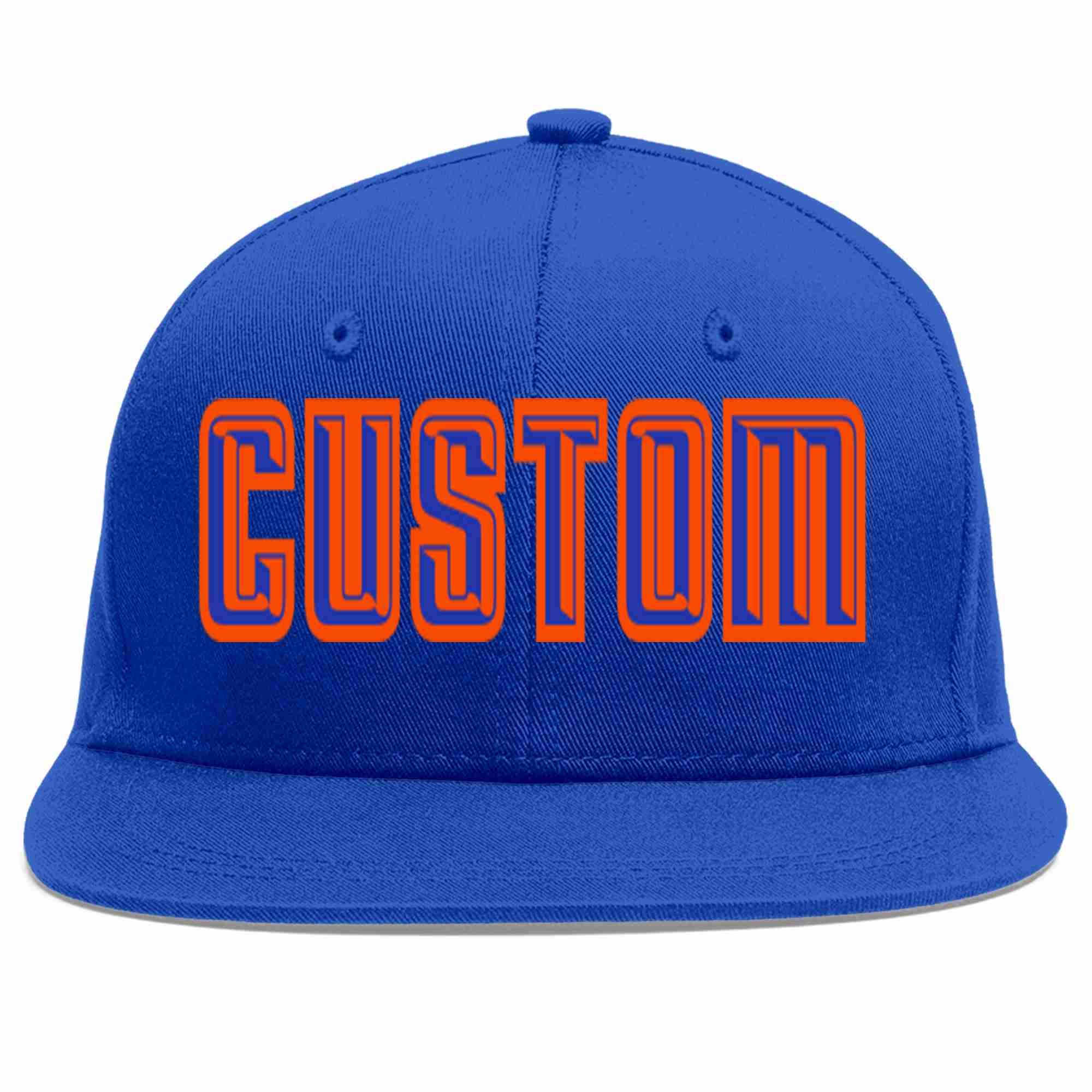 Custom Royal Royal-Orange Casual Sport Baseball Cap