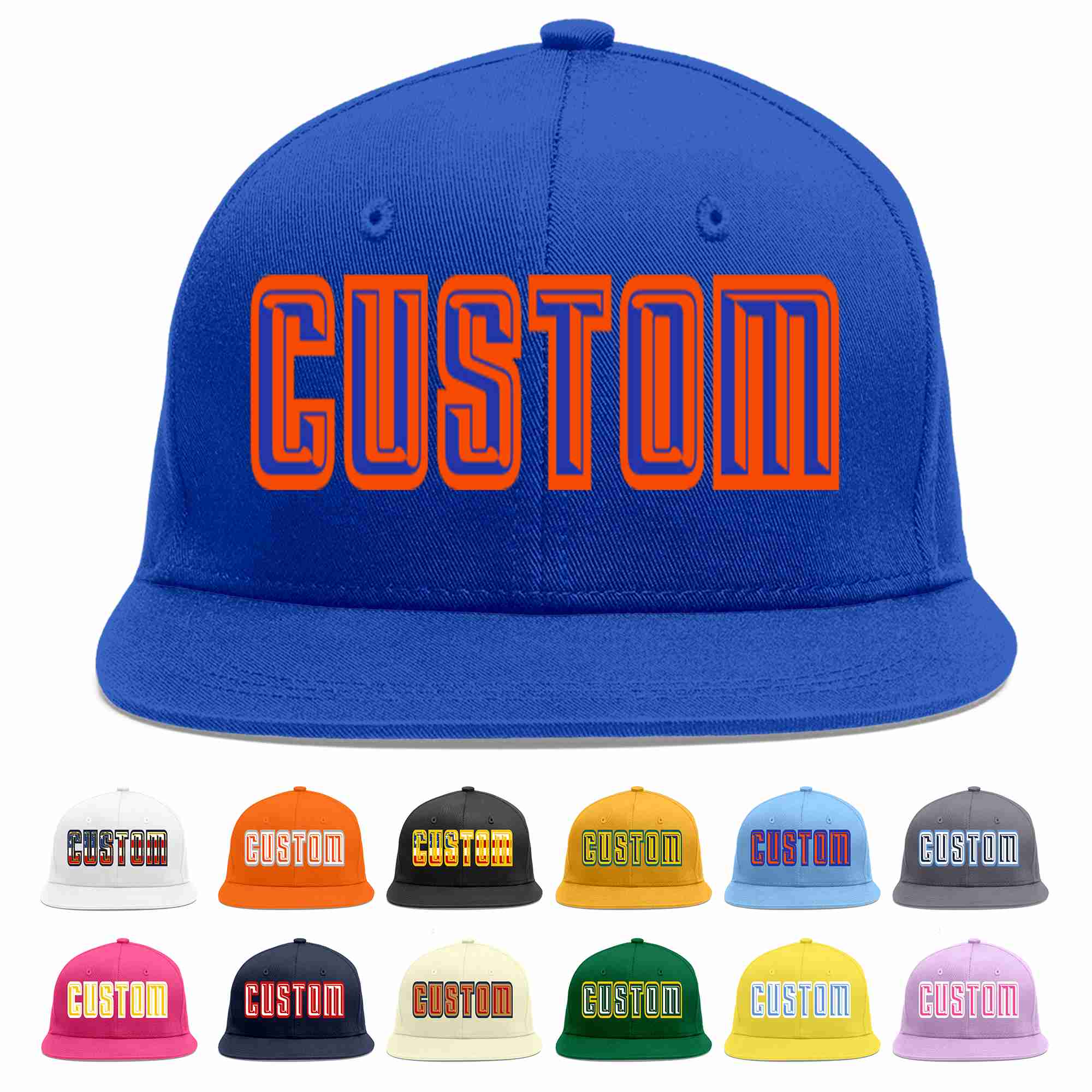 Custom Royal Royal-Orange Casual Sport Baseball Cap