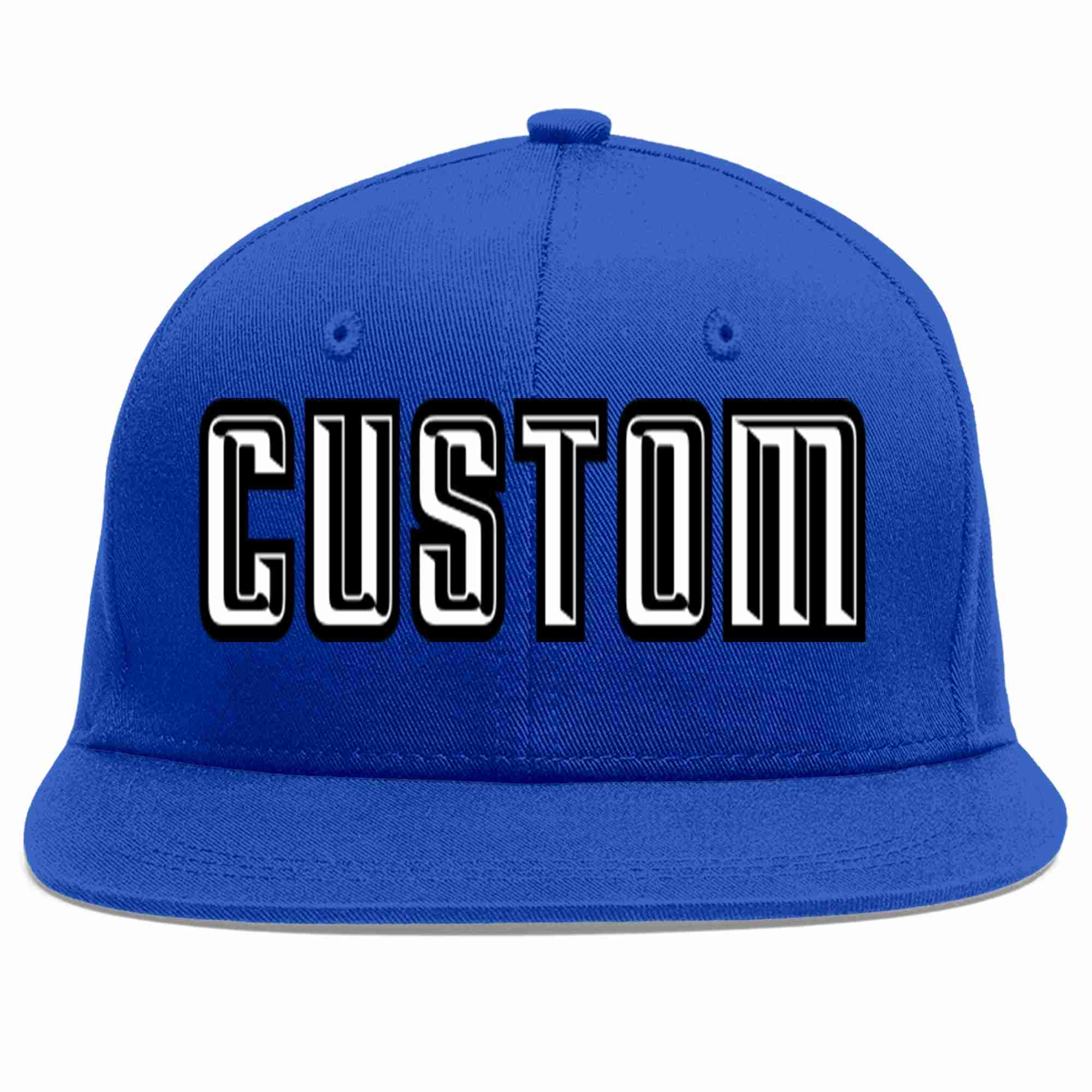 Custom Royal White-Black Casual Sport Baseball Cap