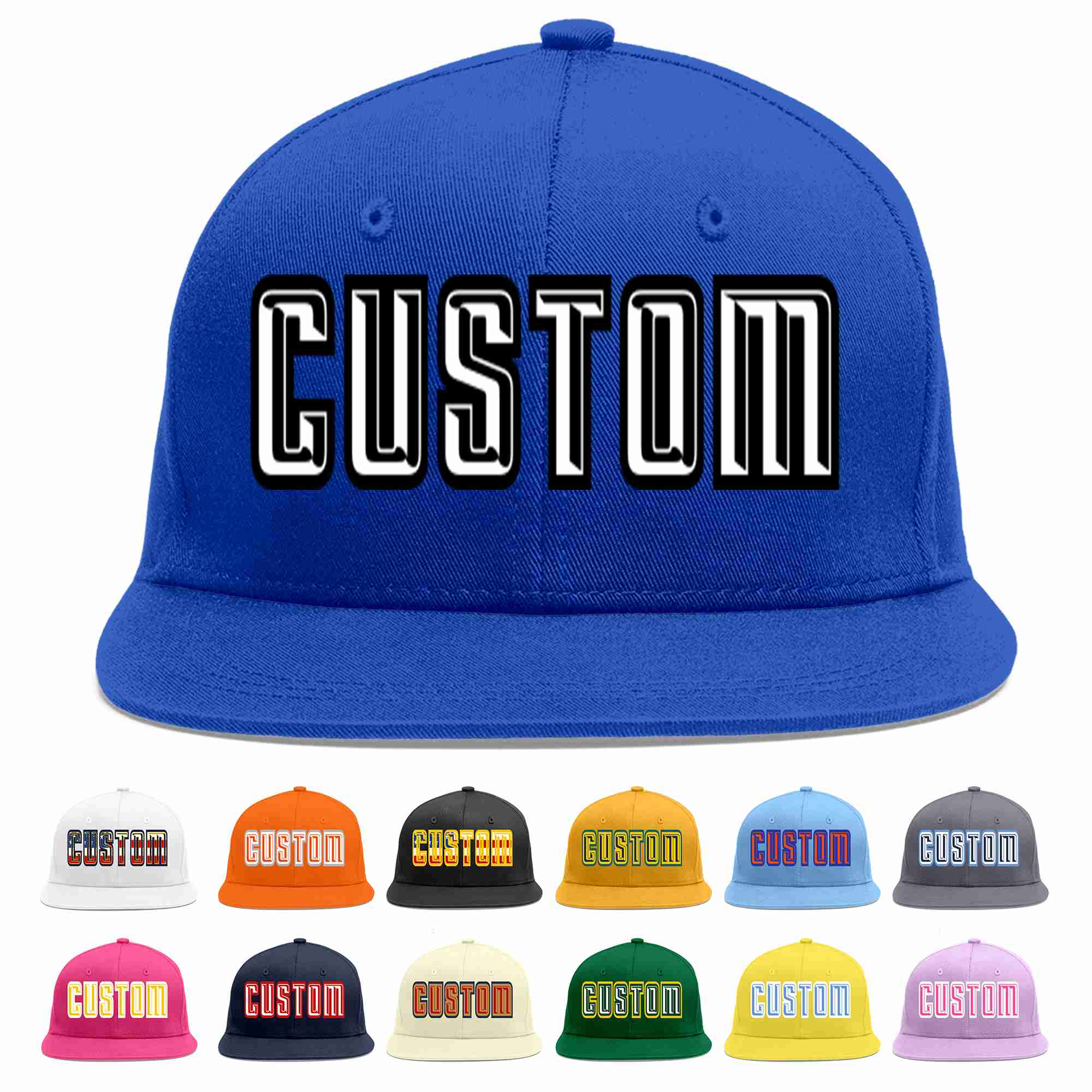 Custom Royal White-Black Casual Sport Baseball Cap