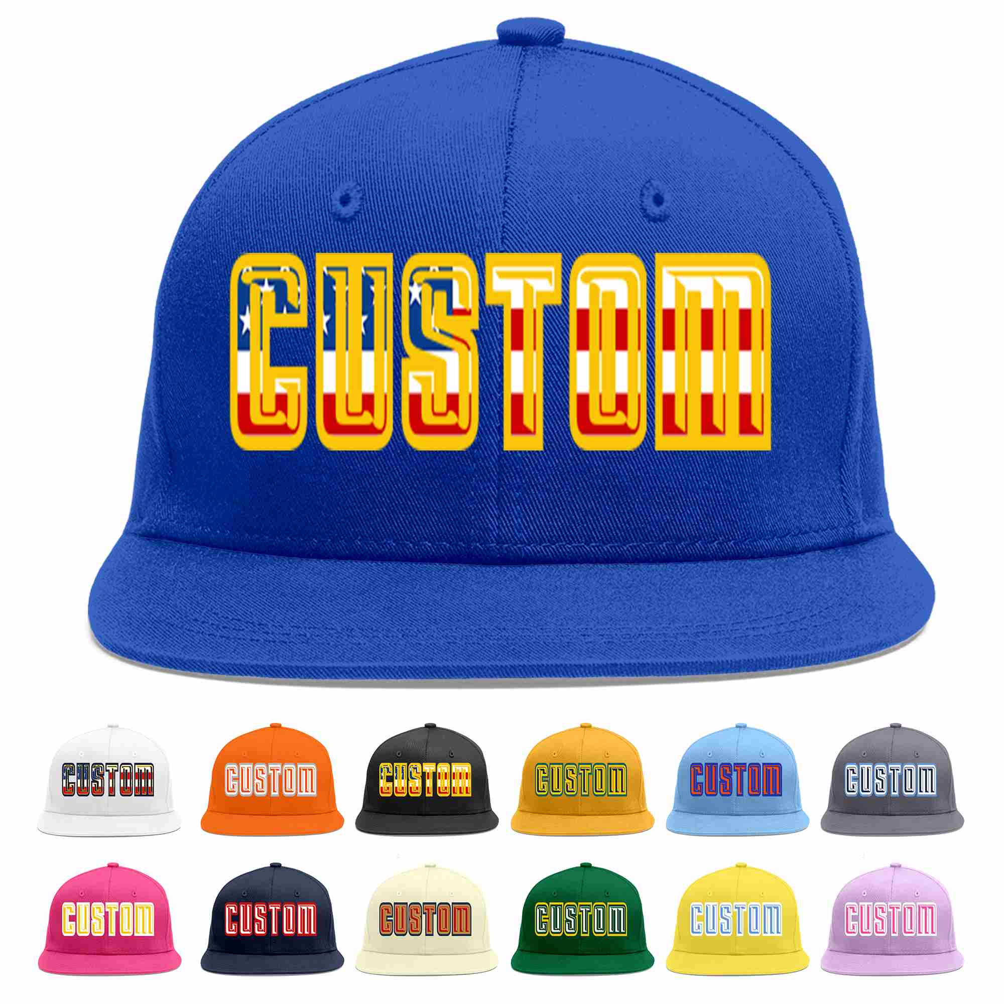 Custom Royal USA-Gold Casual Sport Baseball Cap