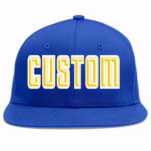 Custom Royal Gold-White Casual Sport Baseball Cap