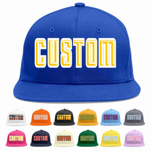 Custom Royal Gold-White Casual Sport Baseball Cap