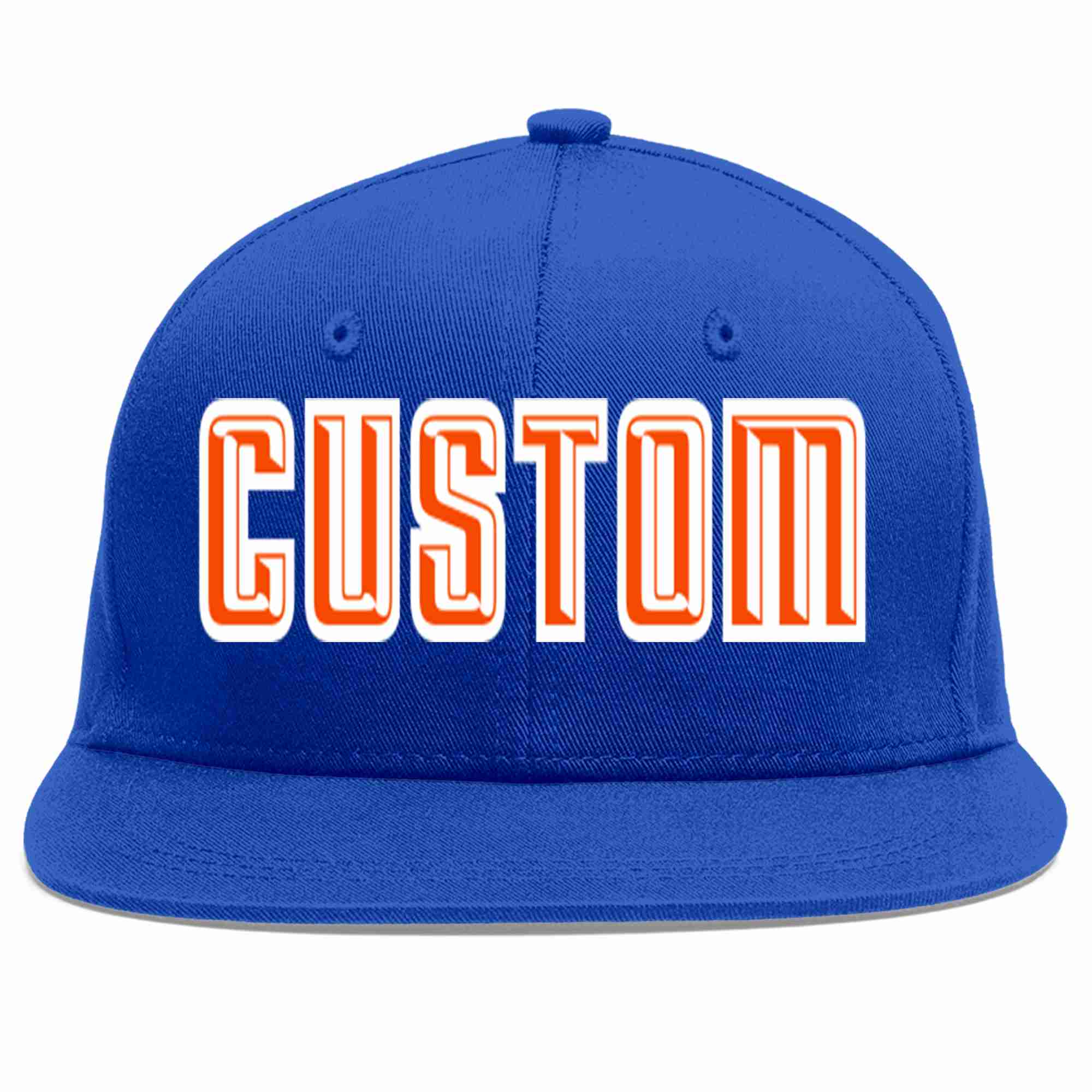 Custom Royal Orange-White Casual Sport Baseball Cap