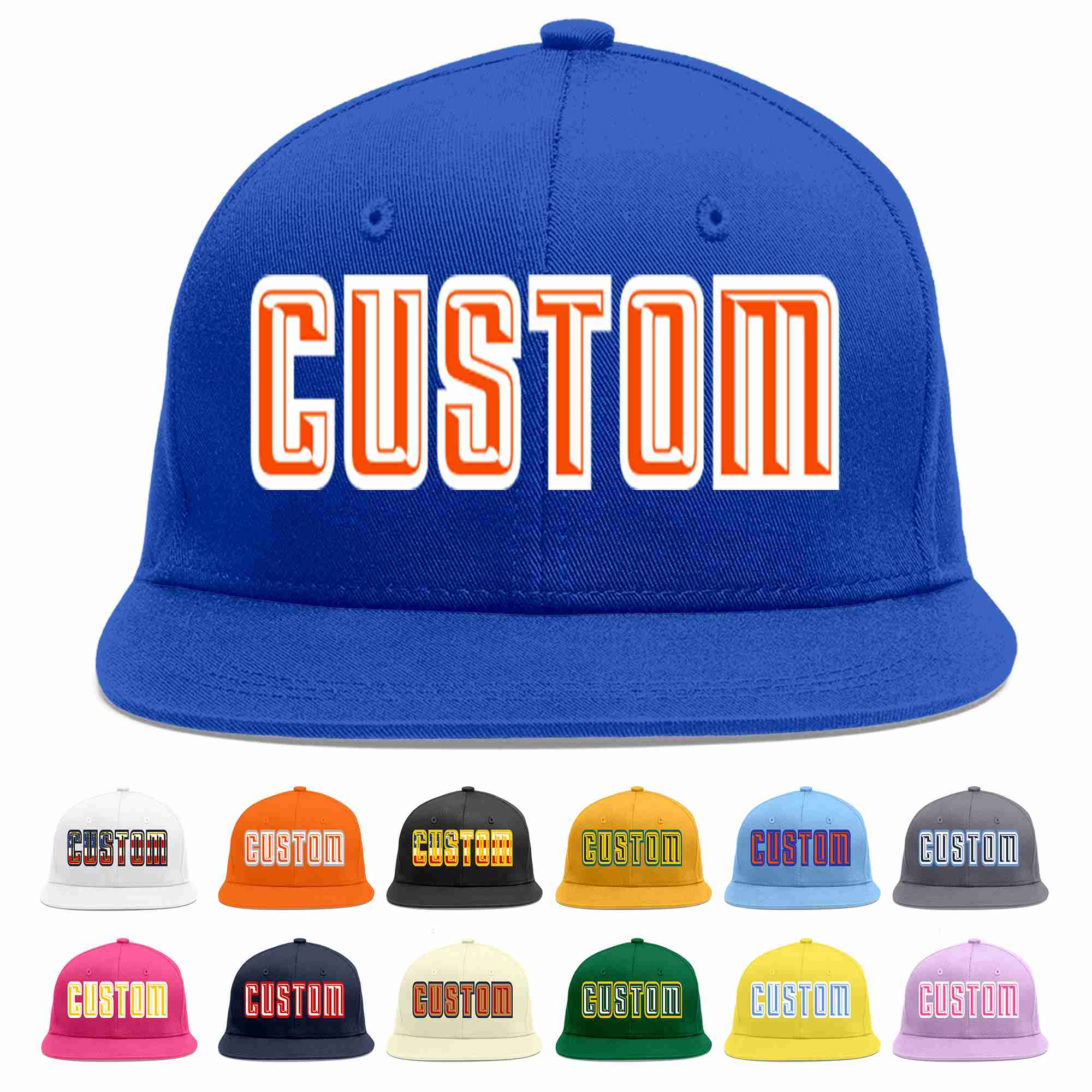 Custom Royal Orange-White Casual Sport Baseball Cap