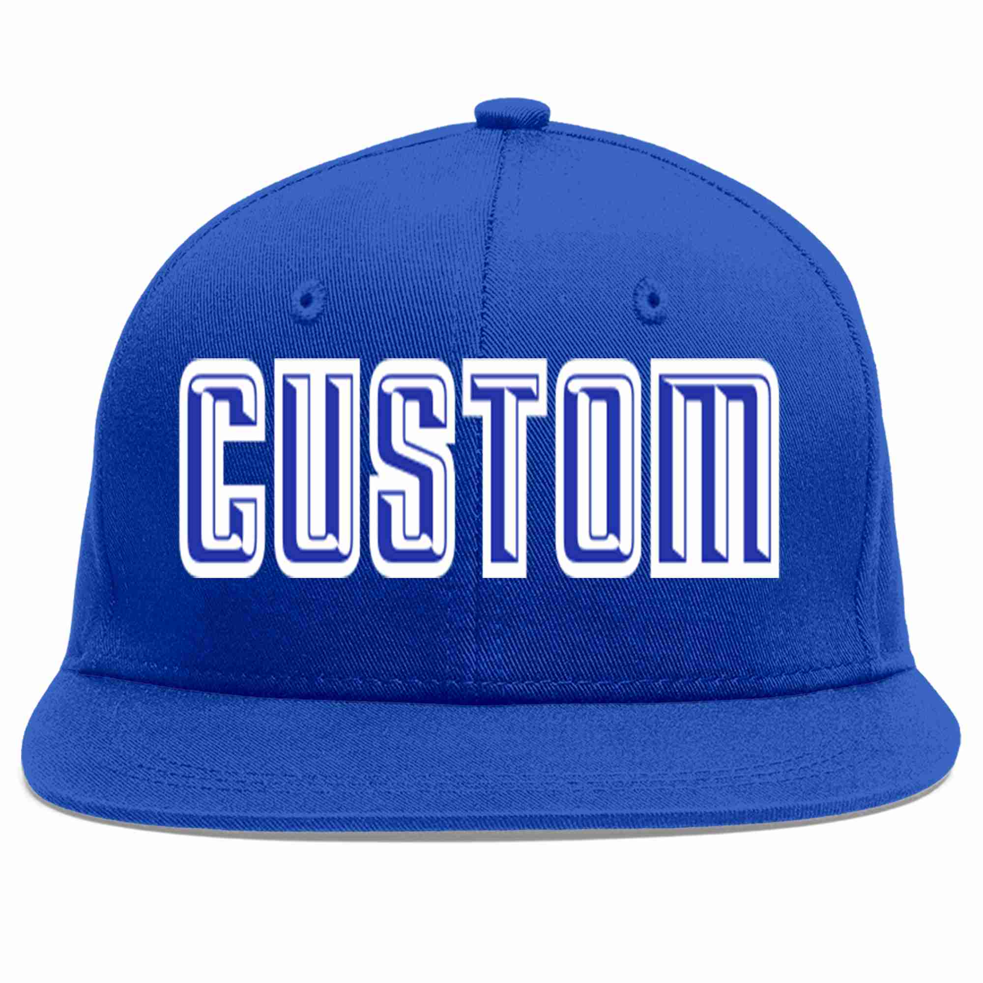 Custom Royal Royal-White Casual Sport Baseball Cap